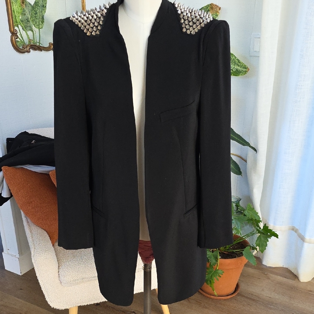 Zara Studded Black Women's Coat XL